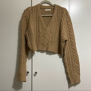 Chestnut Brown Cropped Button Up Cardi